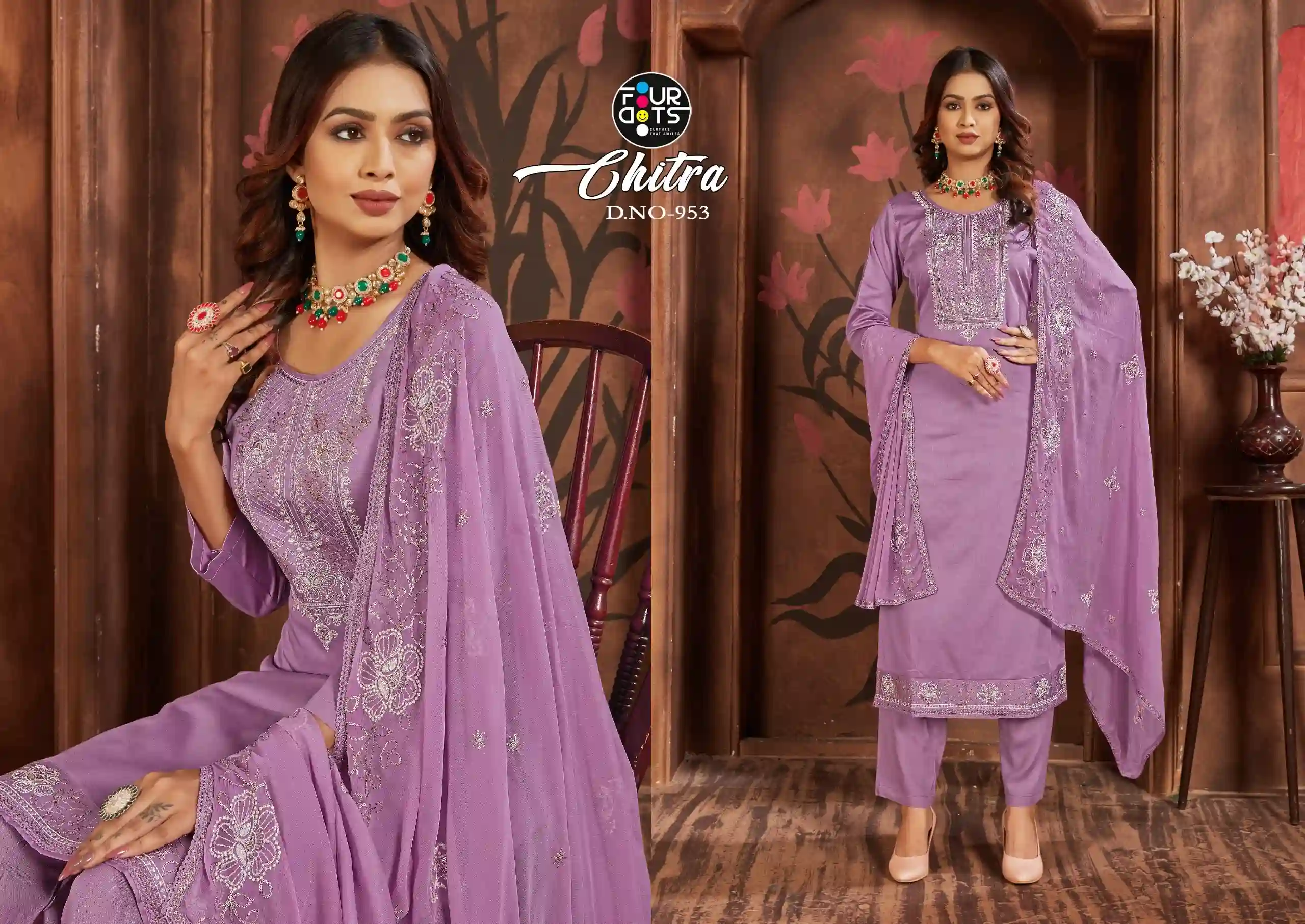 Fourdots Chitra Jam Silk Wholesale Fancy Salwar Suit Catalog — Wholesale Salwar Suits, Four Dots wholesale from Surat — Photo 2